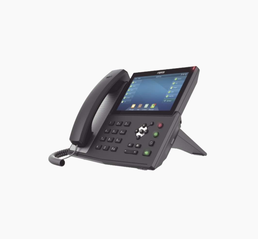 Teléfono IP empresarial para 20 lineas SIP, pantalla táctil, Bluetooth integrado para diadema, PoE y recepción de video.