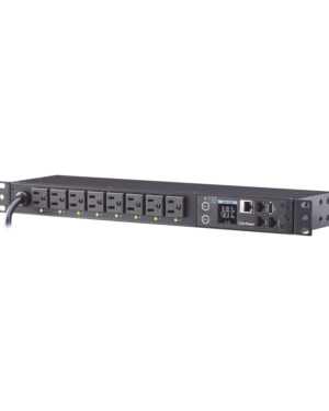 PDU Switchable por Toma, Para Distribución de Energía, Entrada 120 Vca NEMA 5-15P, Con 8 Salidas NEMA 5-15R, Horizontal 19in, 1UR