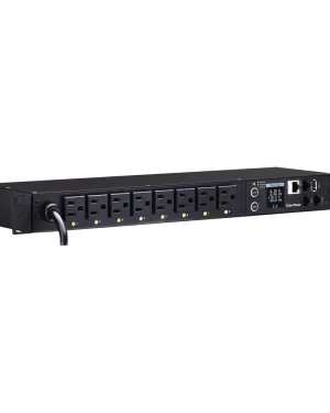 PDU Switchable por Toma, Para Distribución de Energía, Entrada 120 Vca NEMA 5-15P, Con 8 Salidas NEMA 5-15R, Horizontal 19in, 1UR