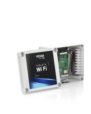 Modulo WIFI con gabinete para uso en Energizadores YONUSA/Aplicación sin costo/Activación Remota de 4 salidas tipo Relay con alta capacidad.